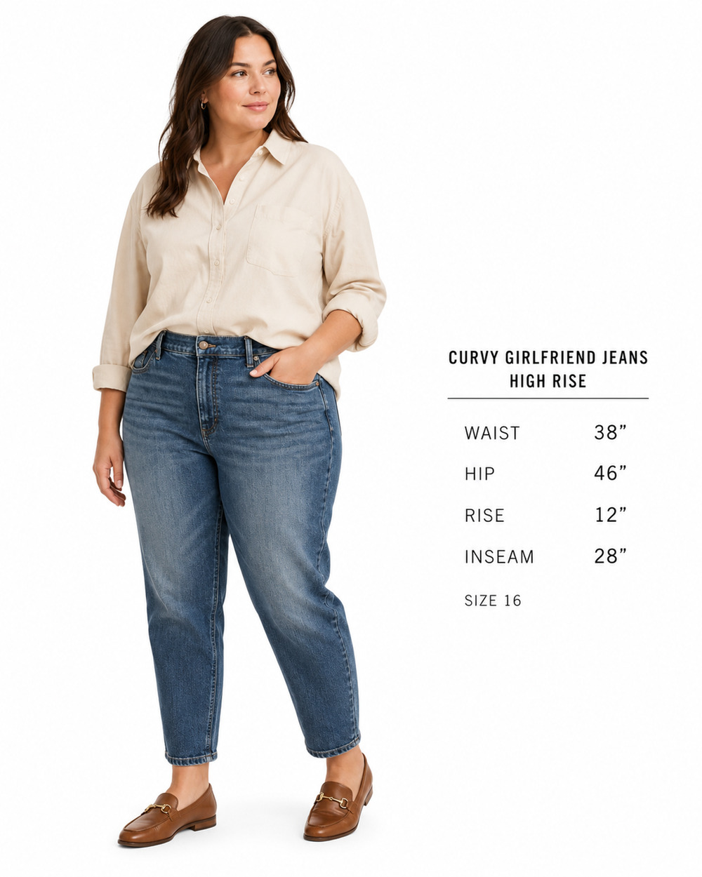 Banana Republic Curvy Girlfriend Blue Jeans High Rise Ankle Stretch sz 33 / 16